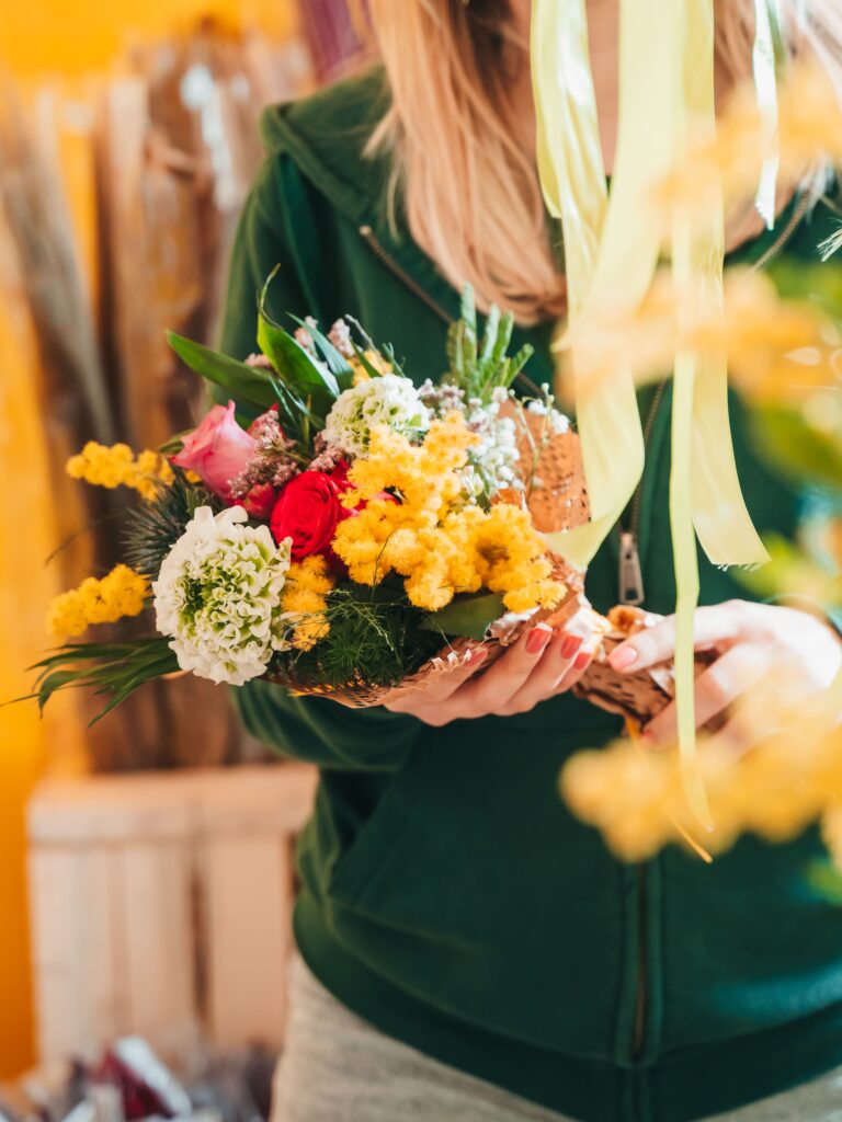 Bouquet con carta nido d'ape